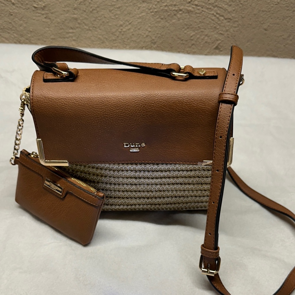 Dune London Brown and Cream Crossbody Bag Set